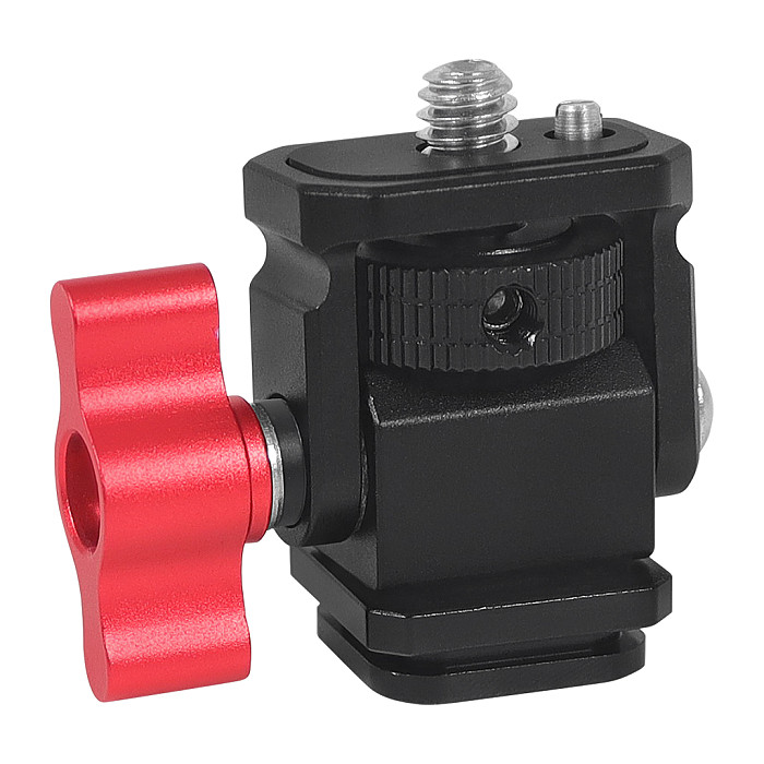 Quick installation mini handle adjustment with M3 mounting screw hole anti reverse pan tilt fixed seat with 1/4 screw hole