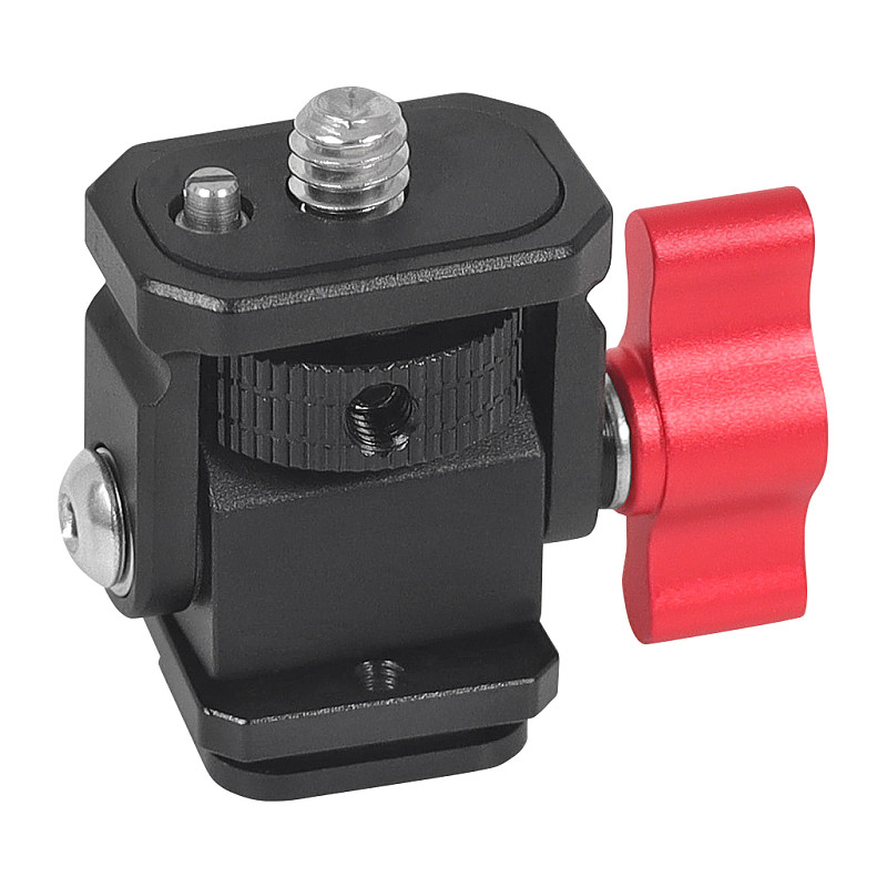 Quick installation mini handle adjustment with M3 mounting screw hole anti reverse pan tilt fixed seat with 1/4 screw hole