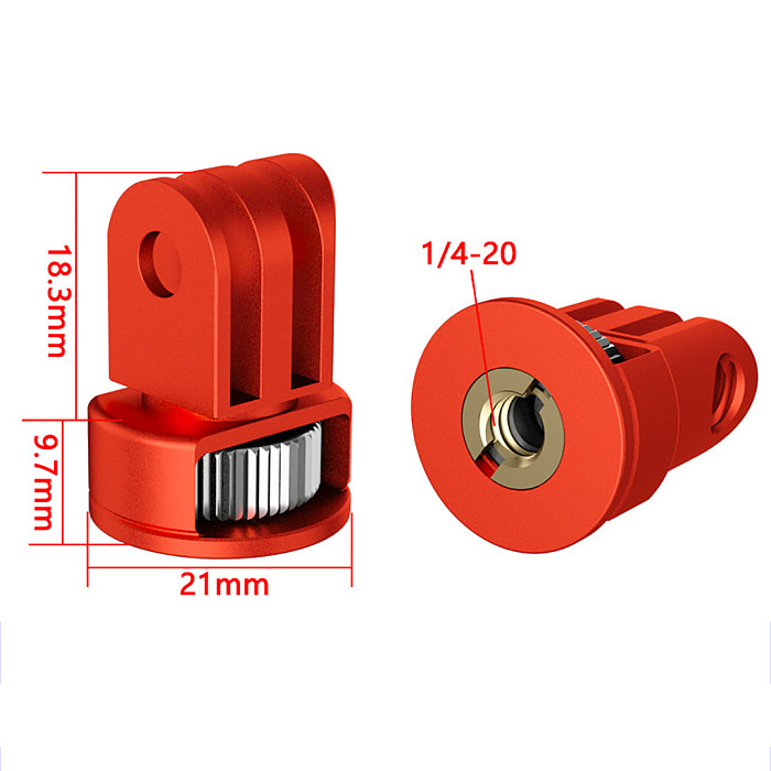Mini 1/4  Screw Tripod Adapter 360 Rotating Mount Holder for GoPro Hero 12 11 10 9 8 for Insta360 One Action Cameras Accessories