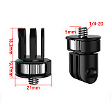 Mini 1/4  Screw Tripod Adapter 360 Rotating Mount Holder for GoPro Hero 12 11 10 9 8 for Insta360 One Action Cameras Accessories