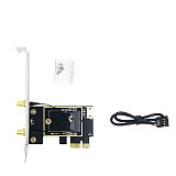 Wireless Network Card For NGFF M.2 to PCIE Support 3160 3165 7260 8265 9260 1550X 1650X AX200 AX210 Adapter Card for PC Desktop