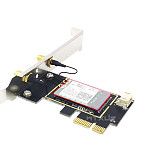 Wireless Network Card For NGFF M.2 to PCIE Support 3160 3165 7260 8265 9260 1550X 1650X AX200 AX210 Adapter Card for PC Desktop