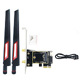 Wireless Network Card For NGFF M.2 to PCIE Support 3160 3165 7260 8265 9260 1550X 1650X AX200 AX210 Adapter Card for PC Desktop