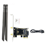 Wireless Network Card For NGFF M.2 to PCIE Support 3160 3165 7260 8265 9260 1550X 1650X AX200 AX210 Adapter Card for PC Desktop