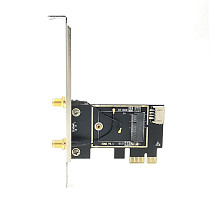 Wireless Network Card For NGFF M.2 to PCIE Support 3160 3165 7260 8265 9260 1550X 1650X AX200 AX210 Adapter Card for PC Desktop