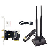 Wireless Network Card For NGFF M.2 to PCIE Support 3160 3165 7260 8265 9260 1550X 1650X AX200 AX210 Adapter Card for PC Desktop