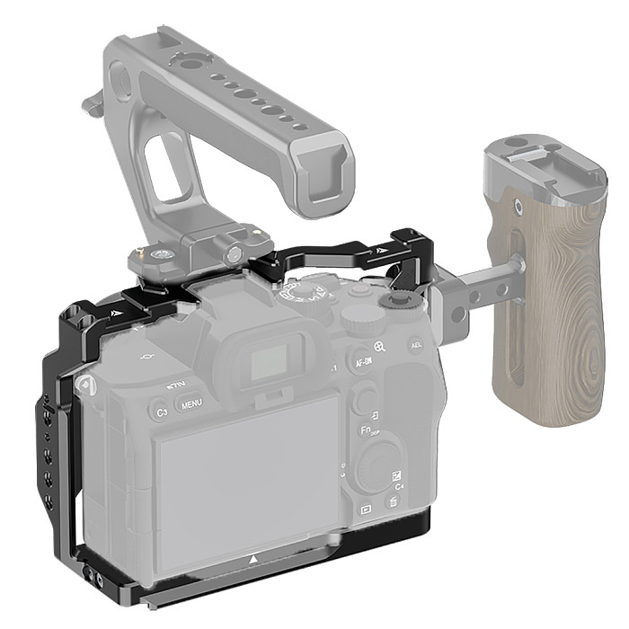 A7M4 Camera Cage To Mount Tripod Monitor Expansion Frame with Cold Shoe 1/4 3/8 Arri Hole for Sony A7R5 Camera Rig Accessories
