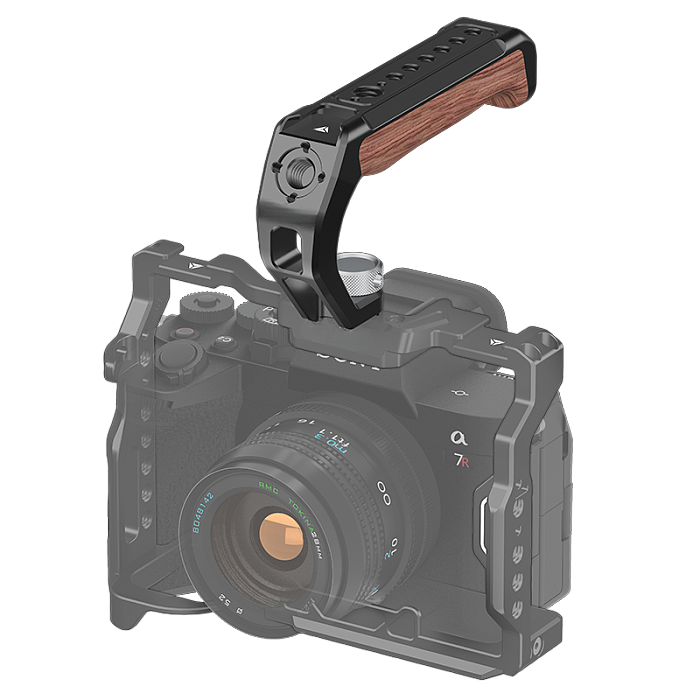 Camera Top Handle Handgrip with 3/8 Arri Locating Hole Cold Shoe Mount for Monitor Mic for Nikon Canon Sony DSLR Camera Cage Rig