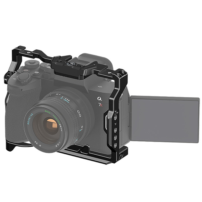 A7M4 Camera Cage To Mount Tripod Monitor Expansion Frame with Cold Shoe 1/4 3/8 Arri Hole for Sony A7R5 Camera Rig Accessories