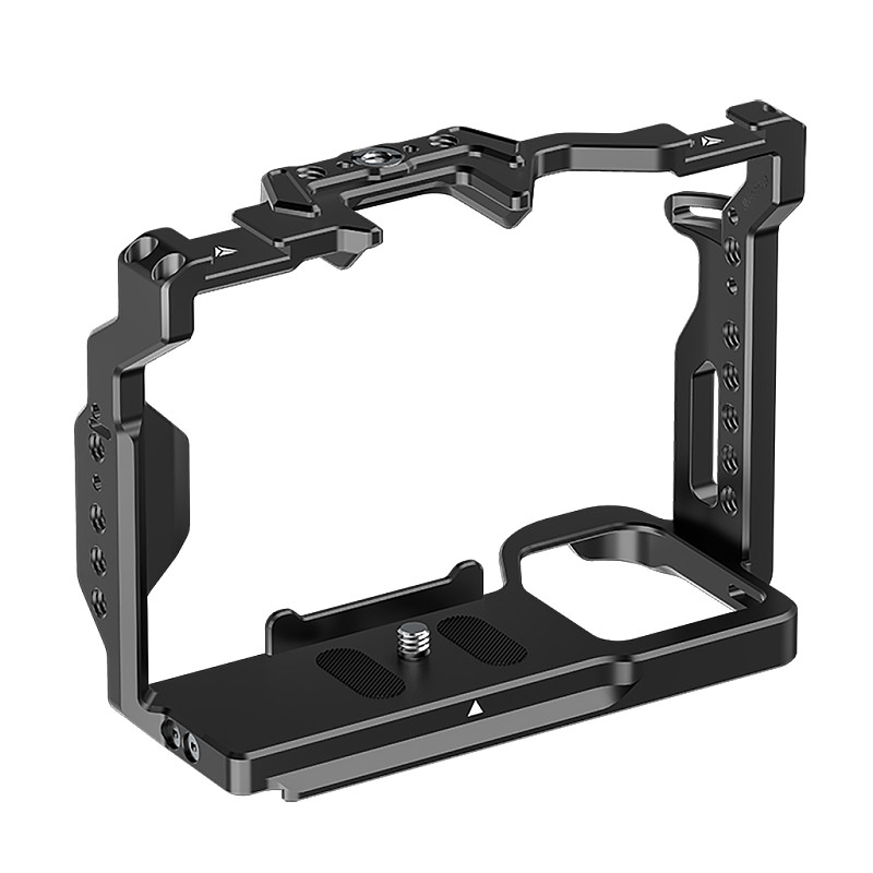 A7M4 Camera Cage To Mount Tripod Monitor Expansion Frame with Cold Shoe 1/4 3/8 Arri Hole for Sony A7R5 Camera Rig Accessories