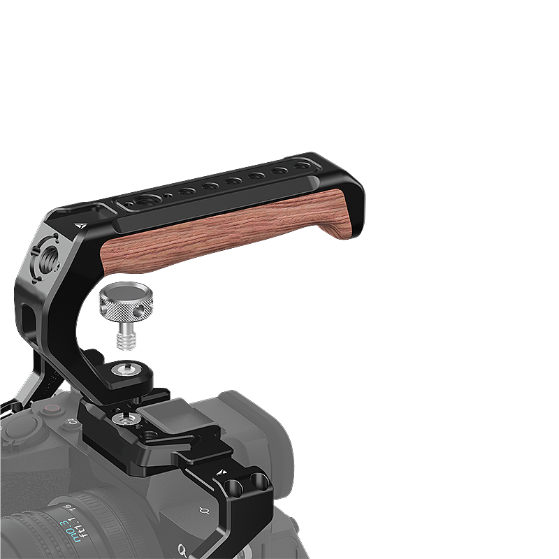 Camera Top Handle Handgrip with 3/8 Arri Locating Hole Cold Shoe Mount for Monitor Mic for Nikon Canon Sony DSLR Camera Cage Rig