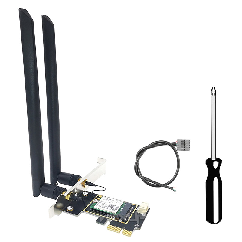 Built-in PCIE Wireless Network Card AX210 WiFi6E 2.4G/5G Dual Band 2400Mbps for Desktop Bluetooth-Compatible BT5.2 for Win10/11