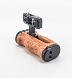 DSLR Camera Cage Side Handle Grip Left Right Side Wooden Handgrip Cold Shoe Mount 1/4 3/8 Screw Hole for Sony Canon Nikon