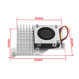 For Raspberry pi 5Aluminum Heatsink Blower Fan Radiator Active Cooler