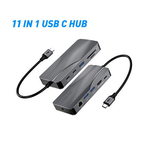 9in1 USB C HUB to 4K60Hz HDMI-Compatible USB 3.0 Adapter 1000Mbps RJ45 Ethernet PD100W SD/TF Card Reader Type C Docking Station