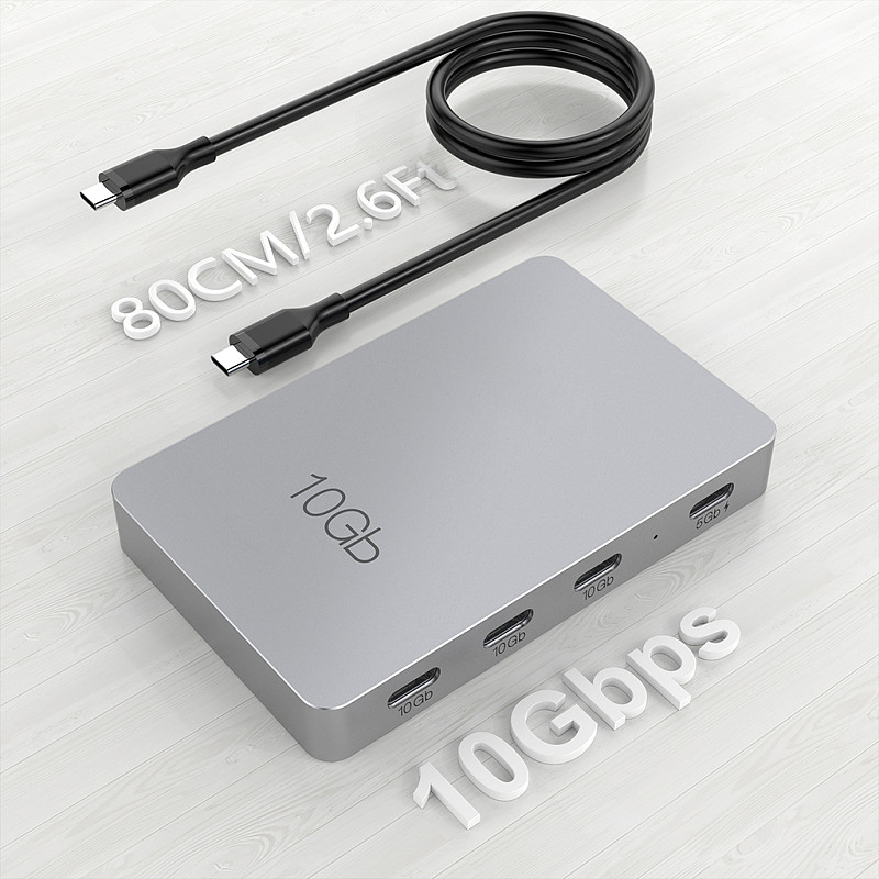 7in1 USB 3.0 Hub Type-C Docking Station USB3.2 Gen2 10Gbps Multiport Adapter with PD 100W Fast Charging Adapter for Laptops PC