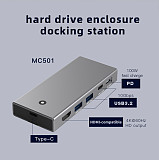 For M.2 NVME NGFF Dual Protocol SSD Enclosure Type-c Docking Station HDMI-compatible 4K60HZ 10Gbps USB HUB PD100W for PC Laptop