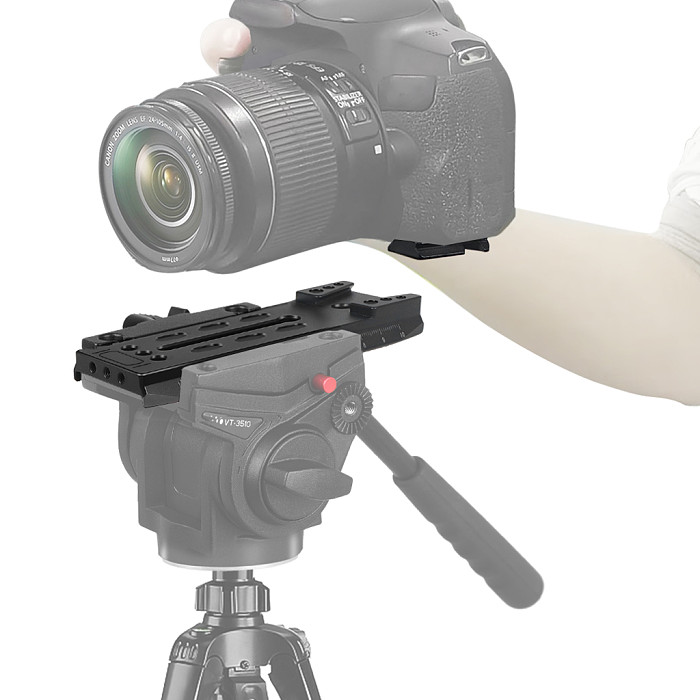 50mm Expansion Plate V Port Mount for DSLR Camera Tripod Head Quick Release Plate for DJI RS 3 Pro Handheld Gimbal Stabilizer