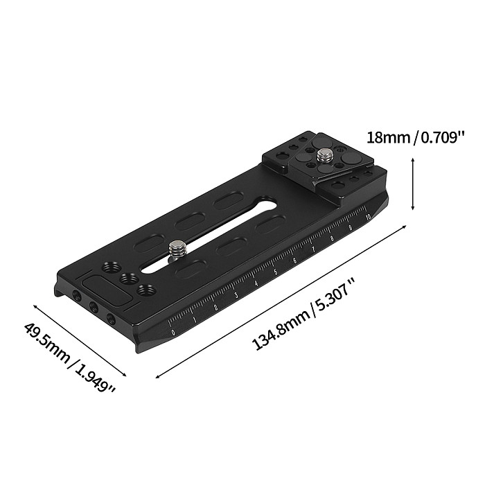 50mm Expansion Plate V Port Mount for DSLR Camera Tripod Head Quick Release Plate for DJI RS 3 Pro Handheld Gimbal Stabilizer