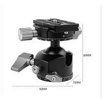 Aluminum alloy Professional Photography Gimbal for 360° Sphere Panoramic DSLR Cameras Tripod Monopod with Quick Release Plate 