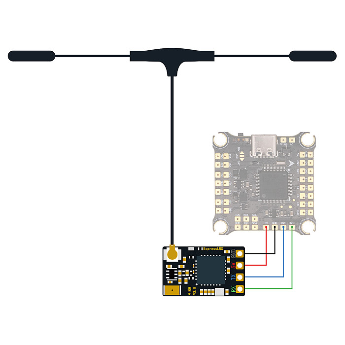 HAKRC ELRS 915MHz / 2.4GHz NANO ExpressLRS Receiver with T type Antenna Support Wifi upgrade for RC FPV Traversing Drones Parts