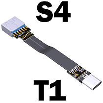 USB 3.0 Type-A Male to USB3.1 Type-C Male Up/Down Angle USB Data Sync Cable Type C Cord Connector Adapter Cable FPC FPV Flat