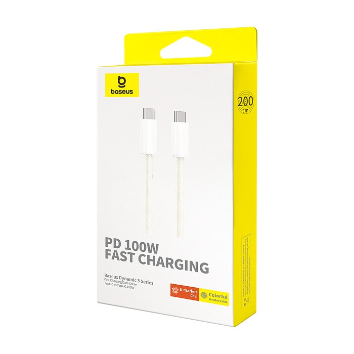 Baseus Dynamic 3 Series Fast Charging Data Cable For Type-C to Type-C 100W For iPhone/HUAWEI/Xiaomi/Samsung