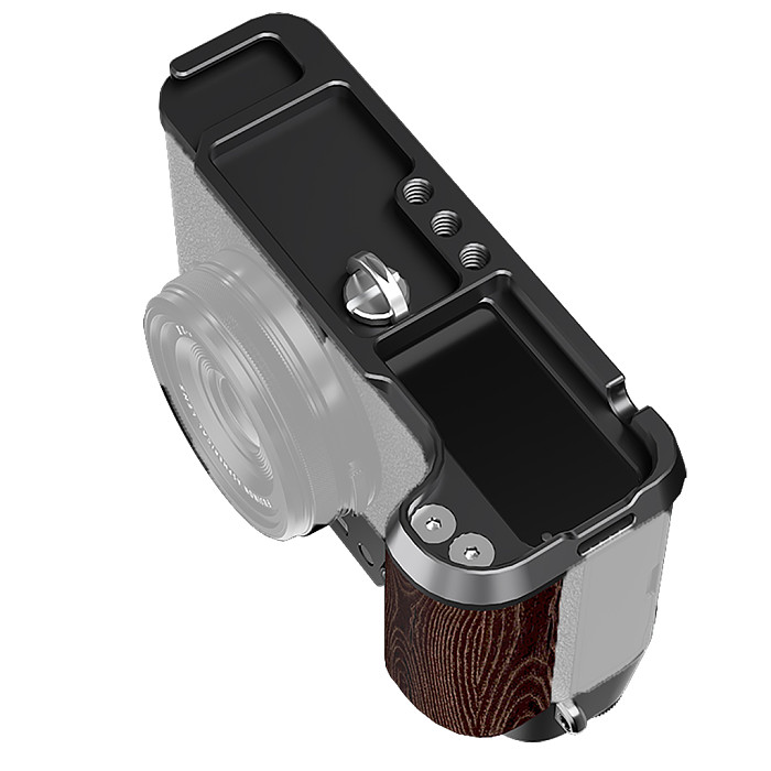 Aluminum Alloy Quick Release L Plate Wooden Camera Hand Grip Handle Base Holder Board Mount for Fujifilm X100VI for ARCA Tripod