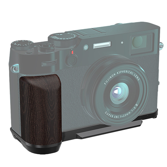 Aluminum Alloy Quick Release L Plate Wooden Camera Hand Grip Handle Base Holder Board Mount for Fujifilm X100VI for ARCA Tripod