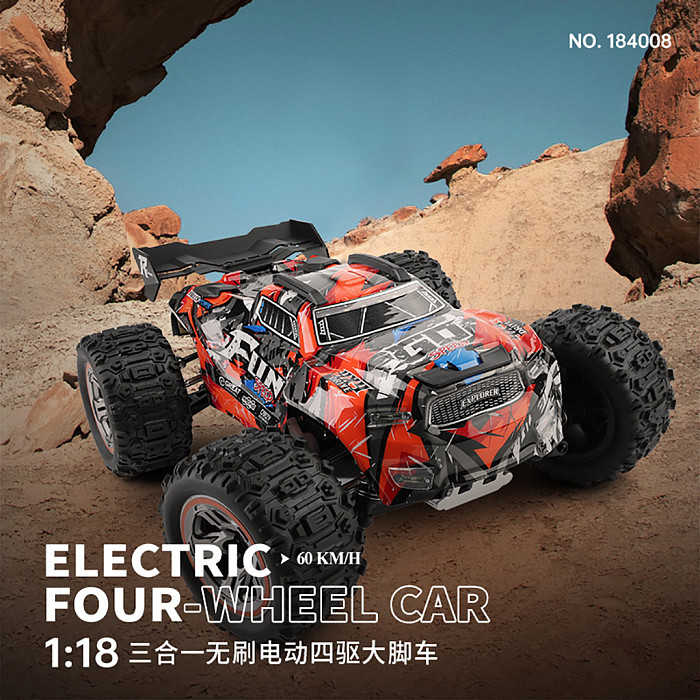 New Wltoys 184008 1/18 2.4G RC Cars 3 In 1 Brushless Motor And ESC 4WD Off-road Car 60Km/H High Speed Racing Toys For Kids
