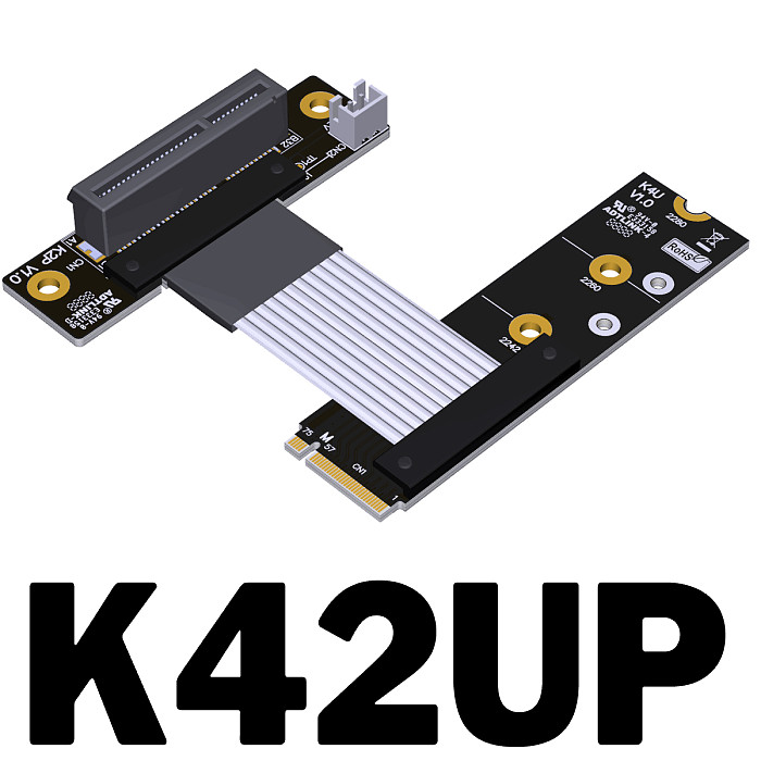 ADT-Link For M.2 NVME to PCIe 4.0 X4 Extension Cable Full Speed for M.2 M Key 2280 SSD Gen4 Riser Adapter Cable with SATA Cable