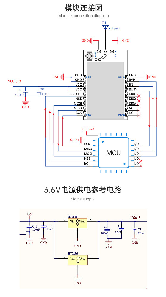 SX1262PA+LNA LoRa Module 868MHz (862-960MHz) High Sensitivity Wireless Communication Module 1W High Power with SPI Interface