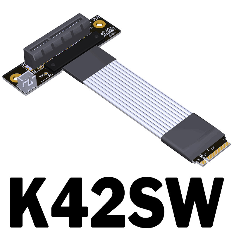 ADT-Link For M.2 NVME to PCIe 4.0 X4 Extension Cable Full Speed for M.2 M Key 2280 SSD Gen4 Riser Adapter Cable with SATA Cable