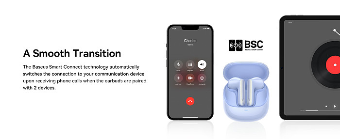 Baseus Bowie Series M3 TWS True Wireless Bluetooth-compatible Earphones Including Simple Universal Data Cable Type-c 3A 0.39M