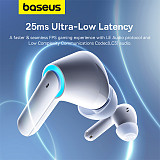Baseus AeQur Series G10 True Wireless TWS Earphone Universal Data Cable USB to Type-C 3A 0.3m+semi Transparent Blue Gray Earcaps 4pcs