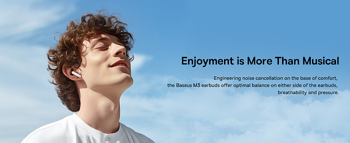 Baseus Bowie Series M3 TWS True Wireless Bluetooth-compatible Earphones Including Simple Universal Data Cable Type-c 3A 0.39M