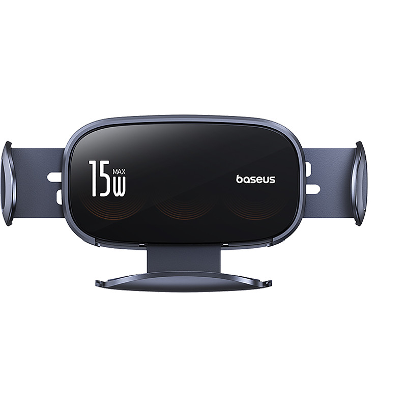 Baseus Black Chasing Light Three coil Electric Wireless Charging Car Holder Air Outlet Version