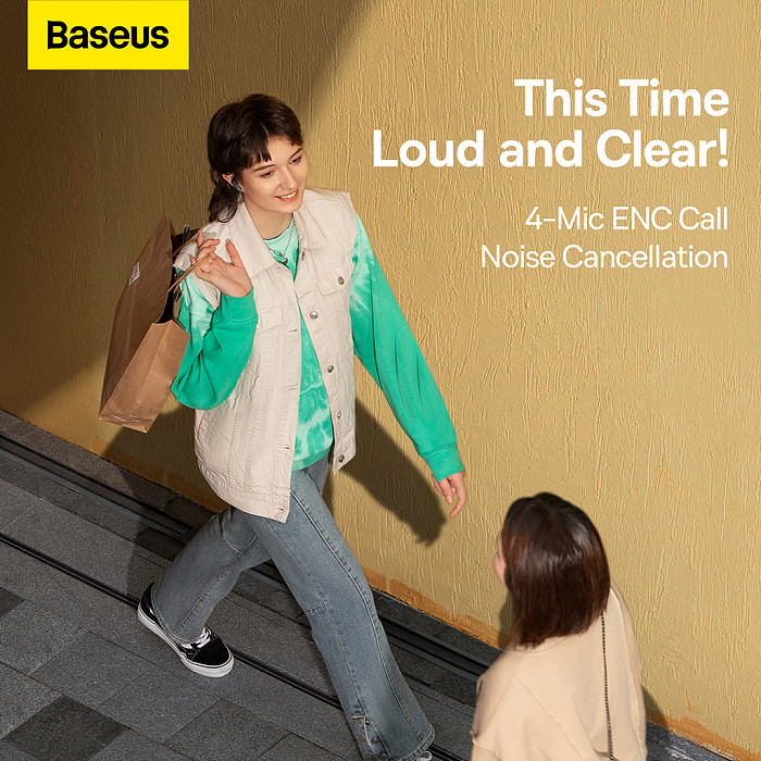 Baseus TWS True Wireless Bluetooth-compatible Earphones Bowie Series M2 Universal USB to Type-C 3A 0.39m+Dual Color Earcaps 4pcs