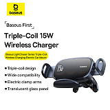 Baseus Black Chasing Light Three coil Electric Wireless Charging Car Holder Air Outlet Version