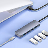 Baseus Super Enjoy Series Four in One HUB Lite 15/50/100/150/200cm Deep Air Grey USBA to USB3.0 * 4+Type-C5V