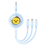 Baseus Leo Retractable  3.5A 1.1M Charging Cable 3 in 1 Compatiable With Apple  For Type-C And Micro Devices 