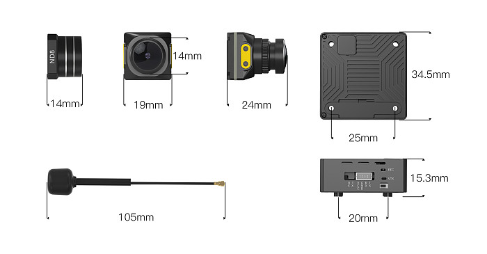 Walksnail-Avatar Moonlight Kit / 1080P/60fps HD 160° FOV Camera for FPV Freestyle Drones DIY Parts