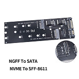 2-in-1 M2 Adapter Converter SATA M.2 SSD to Sata / for NVMe M.2 to SFF-8611 Oculink Adapter Card