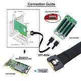 PCIE PCI Express Slimline SAS SFF-8654 8i to Dual OCulink SFF-8611 4i Server Cable 25Gbps Date 74Pin Connector