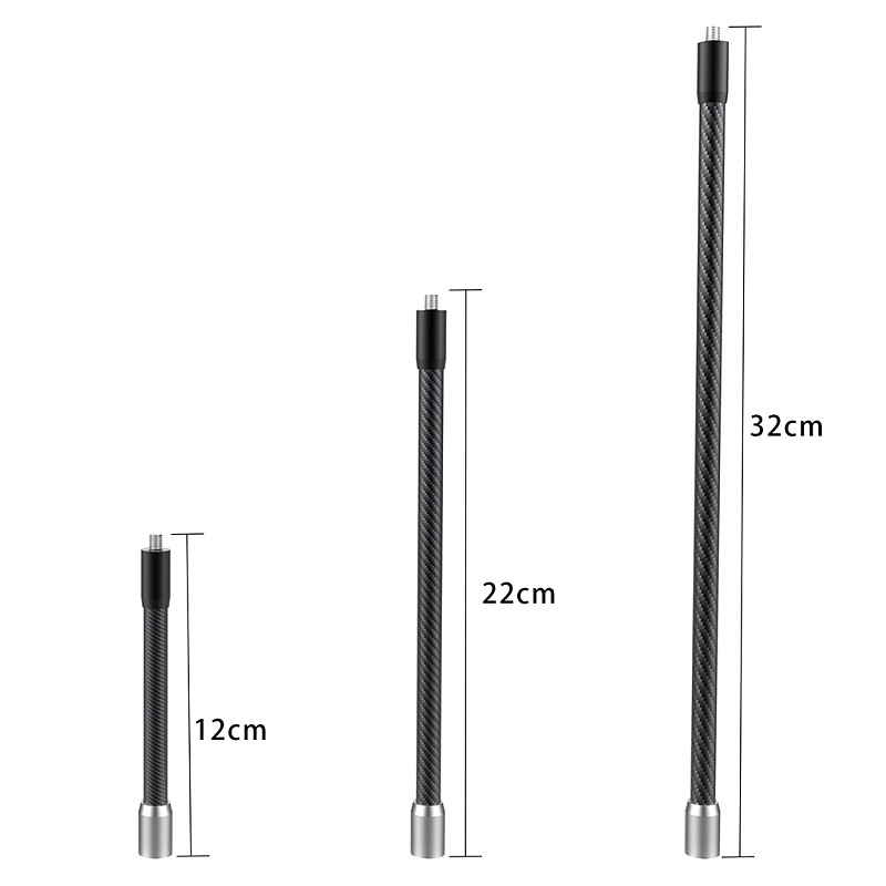 12CM 22CM 32CM Selfie Stick Monopod Carbon Fiber Invisible Extension Rod For Insta360 X3 for GoPro Hero 12 11 10 Action Camera