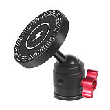 Magnetic Suction Cup Phone Holder 360 Pan Tilt Adjustable Ball Head Cold Shoe Mount Wireless Charging for MagSafe Tripod Bracket