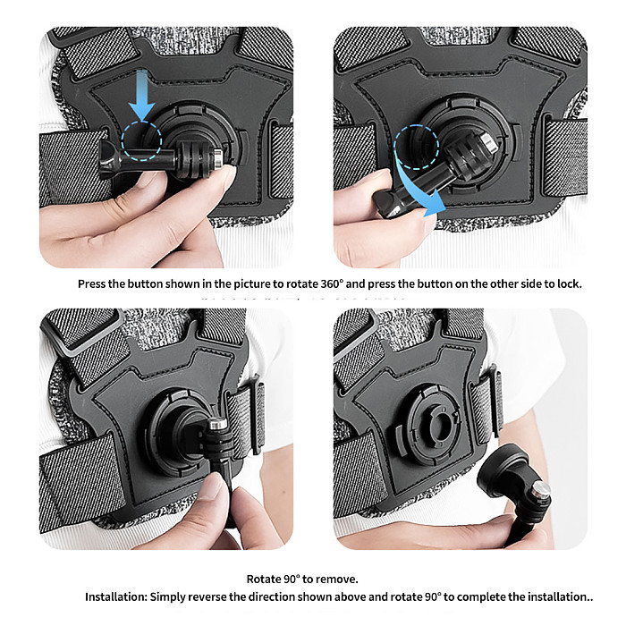 New Mobile Phone Camera Chest Strap Front And Back Shooting for Gopro Insta360 Camera Holder VLONG For Mountain Climbing And Cycling