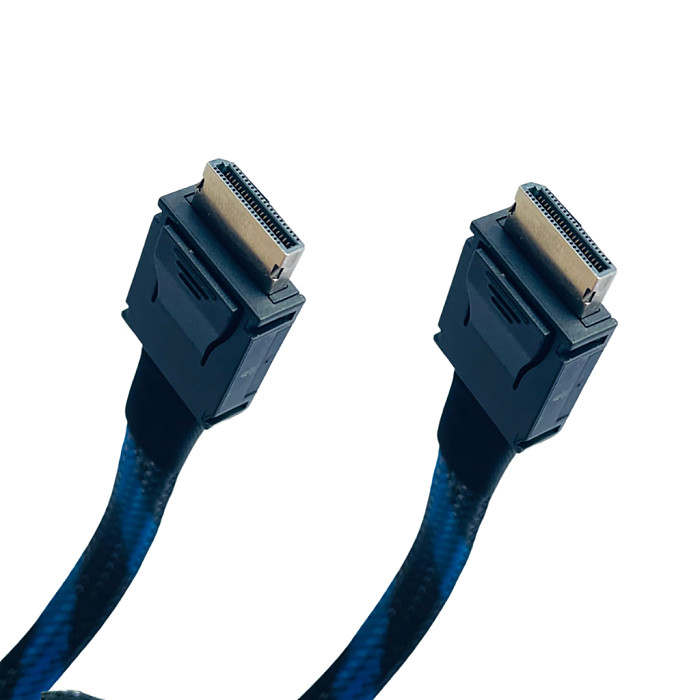 PCIE4.0x4 Full Function SFF8611 To SFF-8611 Extension Cable Ouclink4i Silver Plated Cable