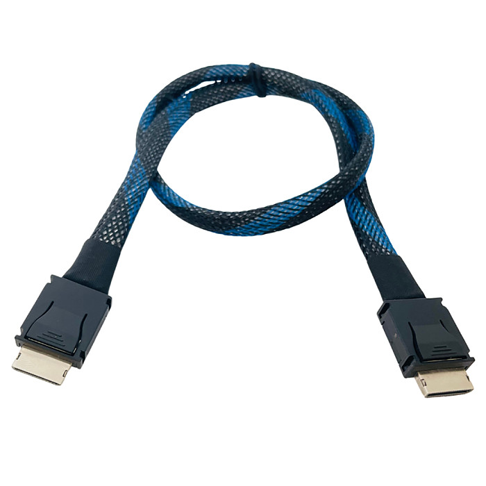 PCIE4.0x4 Full Function SFF8611 To SFF-8611 Extension Cable Ouclink4i Silver Plated Cable