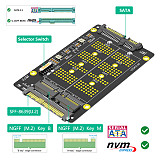 2-in-1 key M key B to U2-SATA 2230/2242/2260/2280 M.2 SSD Adapter Card Computer Accessories